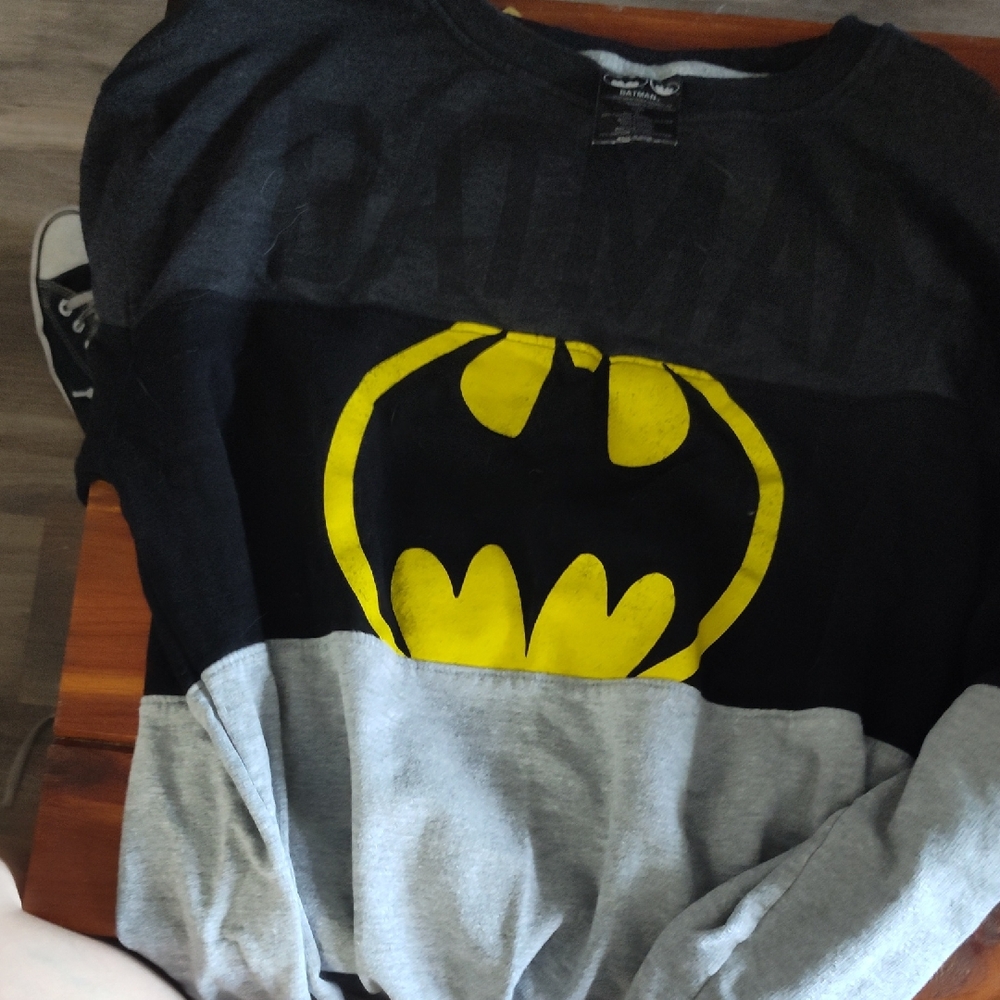 Batman Black and Gray Sweatshirt with Yellow Logo